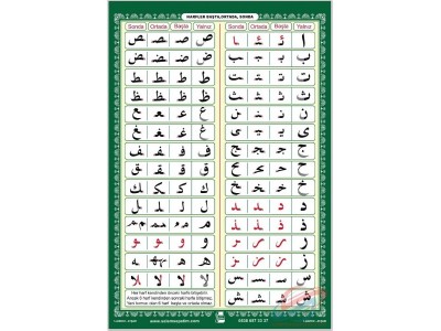 Harfler Başta, Ortada, Sonda - Saten Kumaş
