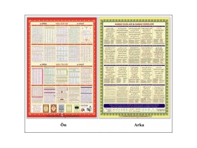 Toplu Elif-ba - Tecvit ve Dua Posterleri - Selefonlu Karton